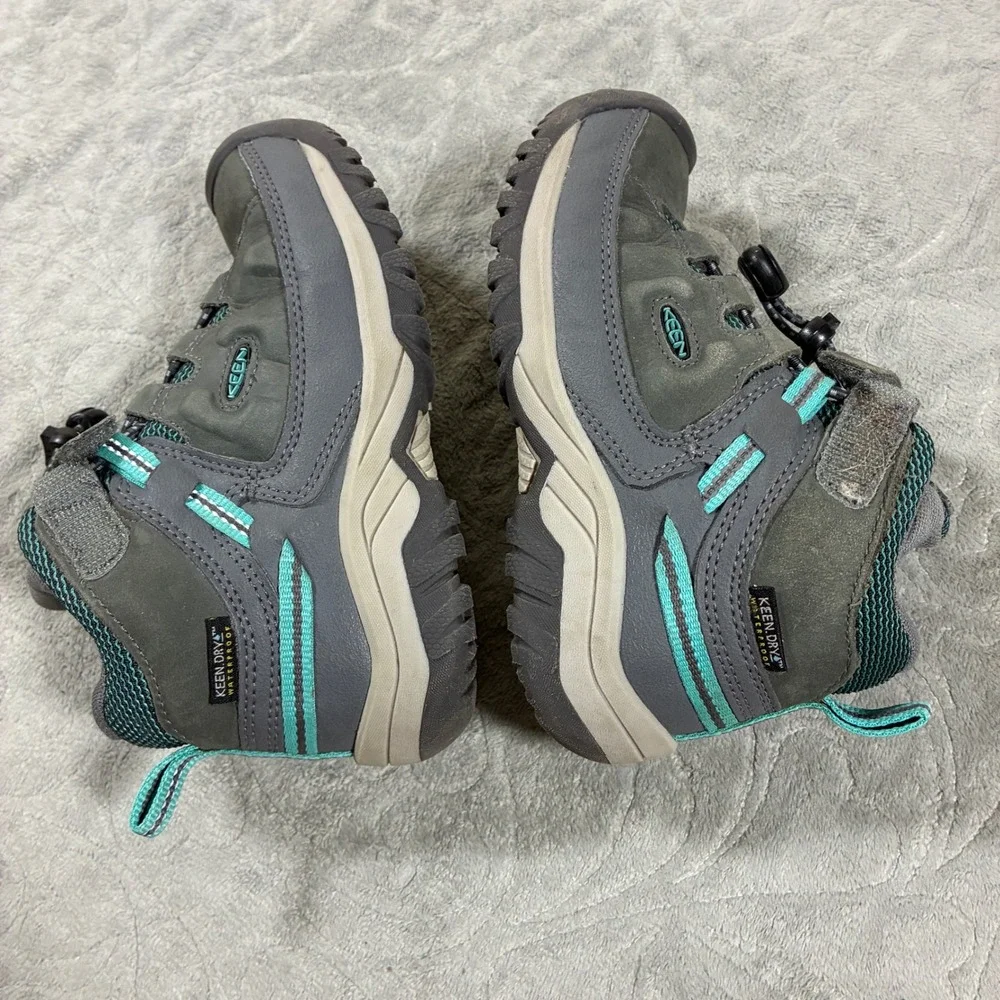 Keen Kids Waterproof Hiking Boots Size 11 Grey Teal Mid